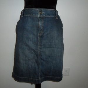 Merona Denim Stretch Pencil Skirt 18W Md Wash NWOT